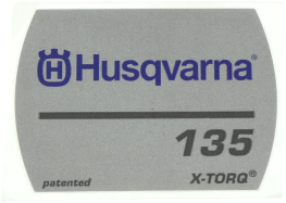 Etikett für Husqvarna Motorsägen 135