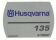 Etikett für Husqvarna Motorsägen 135