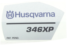 Etikett f&uuml;r Husqvarna Motors&auml;gen 346 XP, 346 XP G