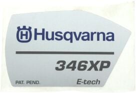 Etikett f&uuml;r Husqvarna Motors&auml;gen 346 XP, 346 XP G