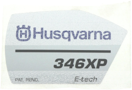 Etikett f&uuml;r Husqvarna Motors&auml;gen 346 XP, 346 XP G