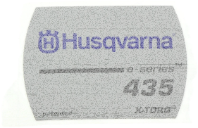 Etikett für Husqvarna Motorsägen 435, 435 e-series II, 435 e-series
