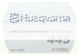 Etikett für Husqvarna Motorsägen 445 e-series