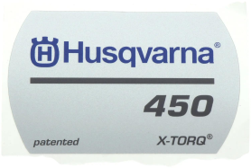 Etikett f&uuml;r Husqvarna Motors&auml;gen 450 Rancher,...