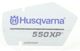 Etikett f&uuml;r Husqvarna Motors&auml;gen 550 XP, 550 XP G
