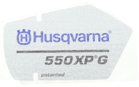 Etikett f&uuml;r Husqvarna Motors&auml;gen 550 XP, 550 XP G