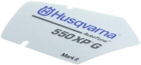 Etikett für Husqvarna Motorsägen 550 XP G II, 550 XP G II TrioBrake, 550 XP II, 550 XP II TrioBrake