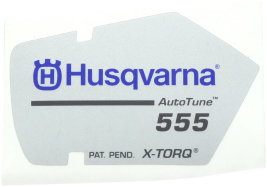 Etikett f&uuml;r Husqvarna Motors&auml;gen 555