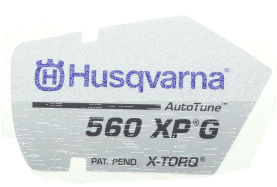Etikett f&uuml;r Husqvarna Motors&auml;gen 560 XP, 560 XP G