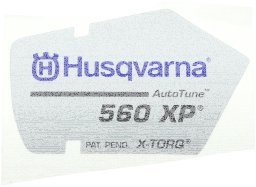 Etikett f&uuml;r Husqvarna Motors&auml;gen 560 XP, 560 XP G