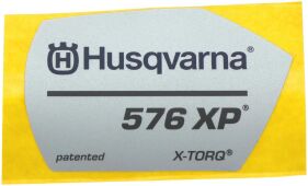 Etikett f&uuml;r Husqvarna Motors&auml;gen 576 XP, 576 XP...