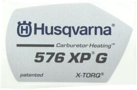 Etikett f&uuml;r Husqvarna Motors&auml;gen 576 XP, 576 XP...